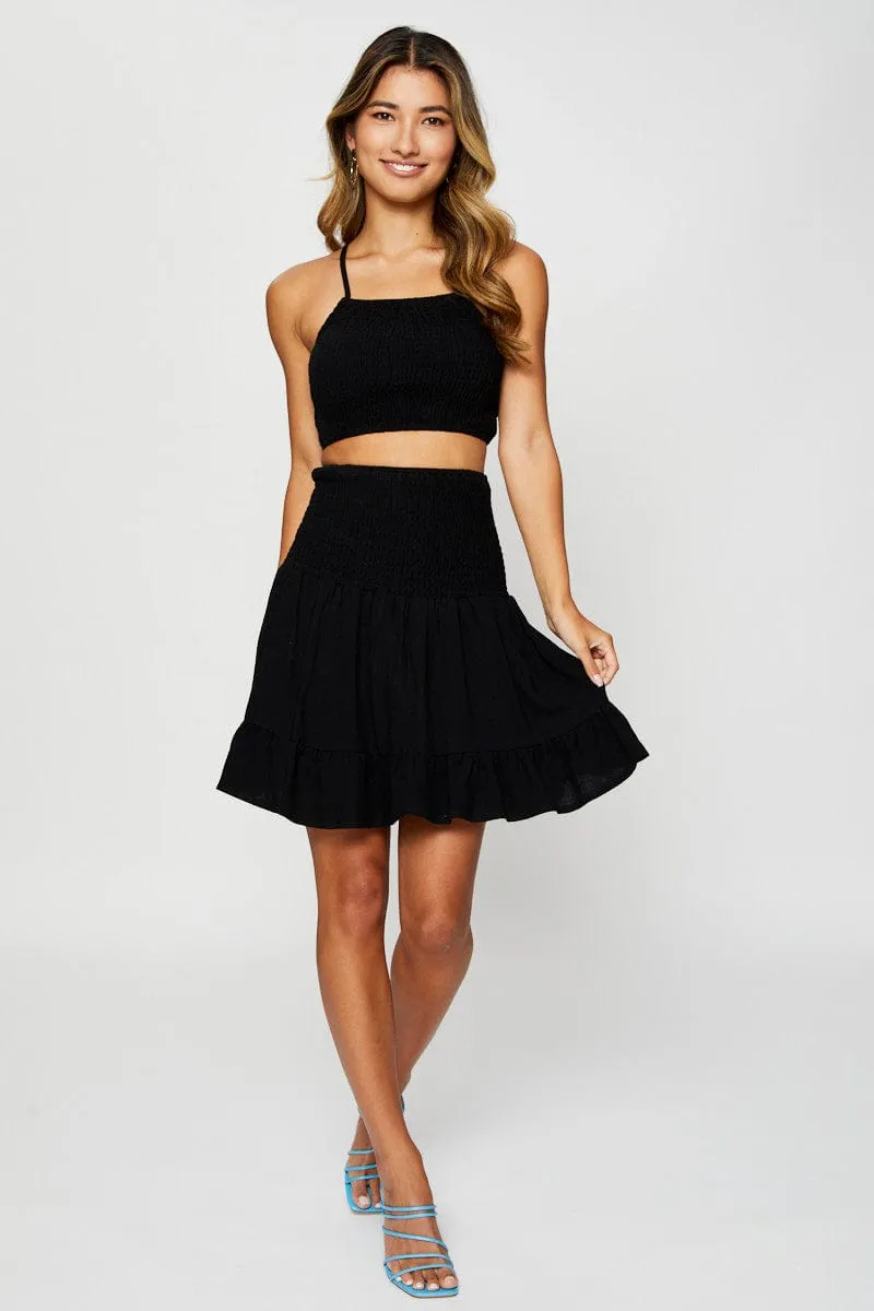 Free Fit ButterySoftTexture Black Cami Top Sleeveless Crop