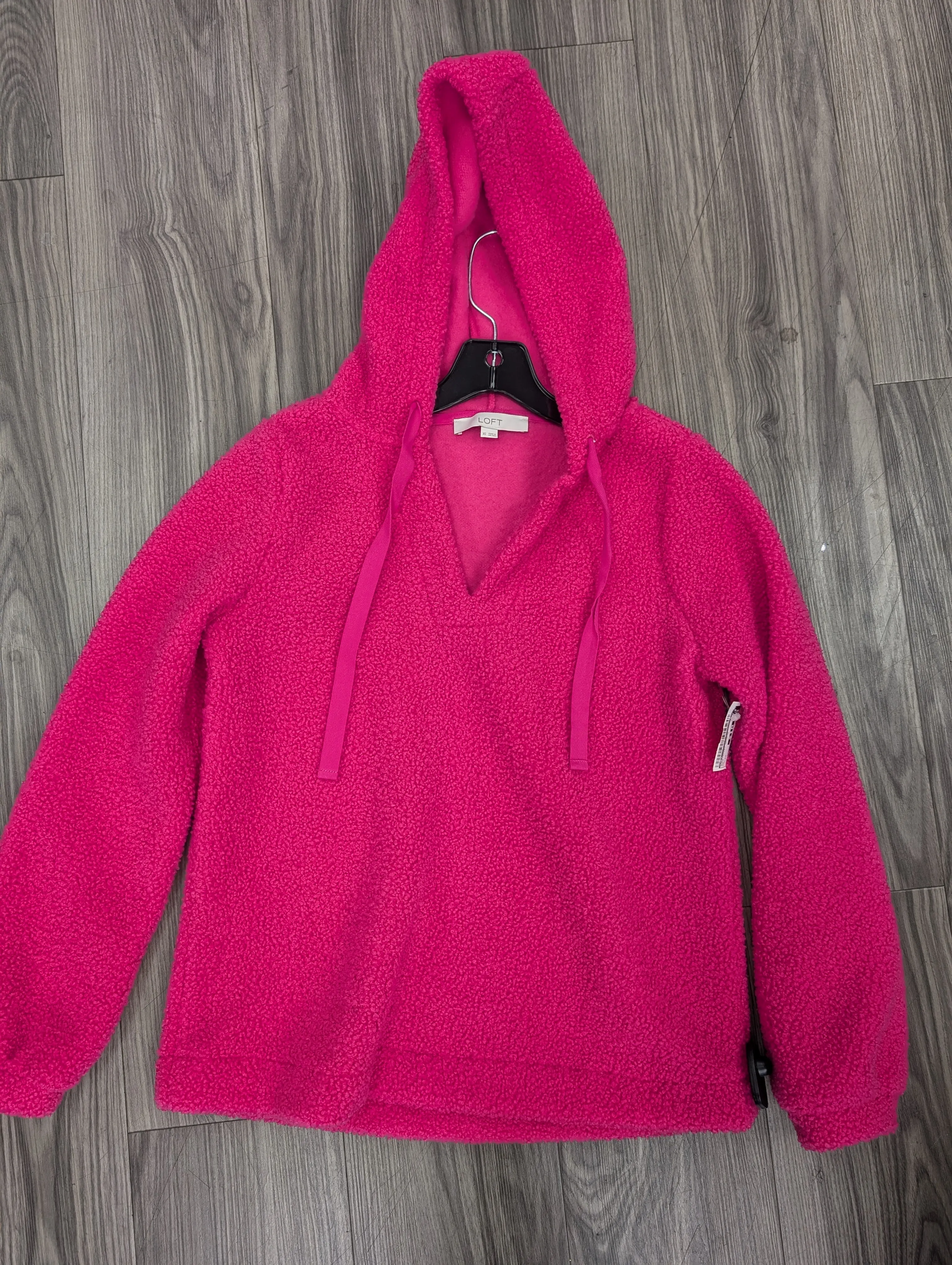 Sweatshirt Hoodie By Loft In Pink, Size: Xs Polish Core DoubleLayeredEdging