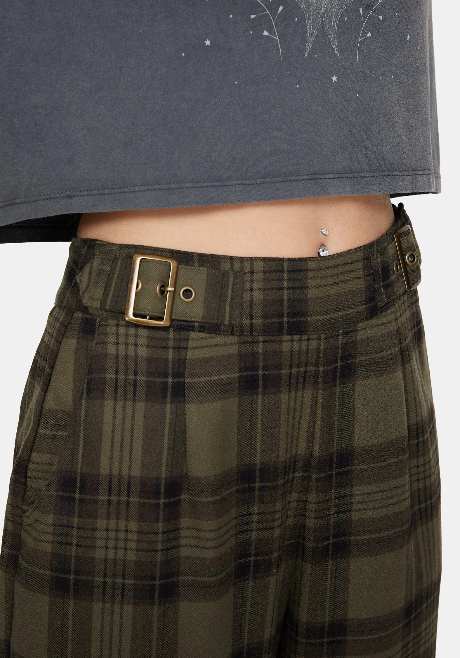 Dali Buckle Detail Check Balloon Trousers Core Ease Training Comfort