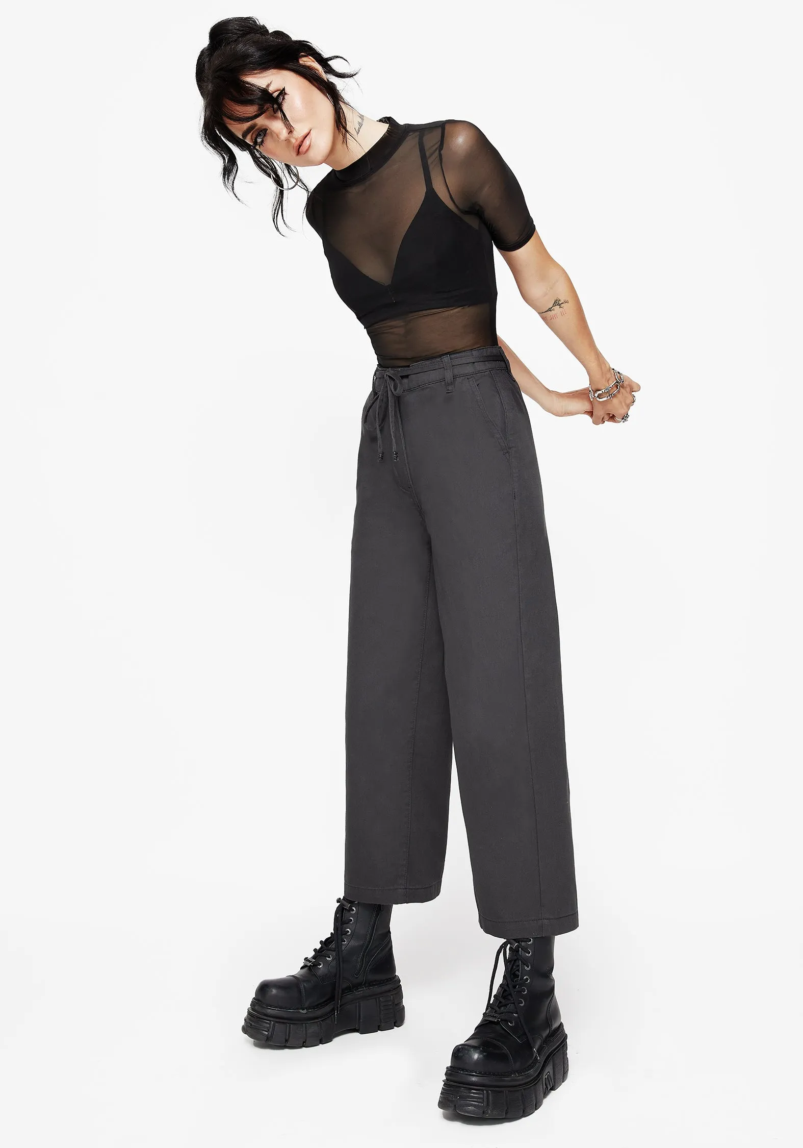 Freedom Fit Octavia Tie Waist Snake Trim Wide Leg Trouser