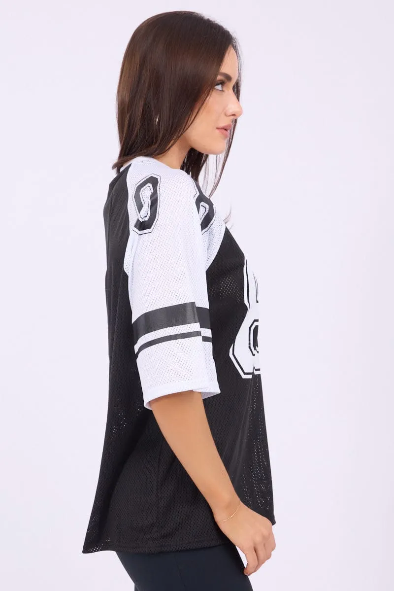 Black Sport Tee Short Sleeve Chic and Soft