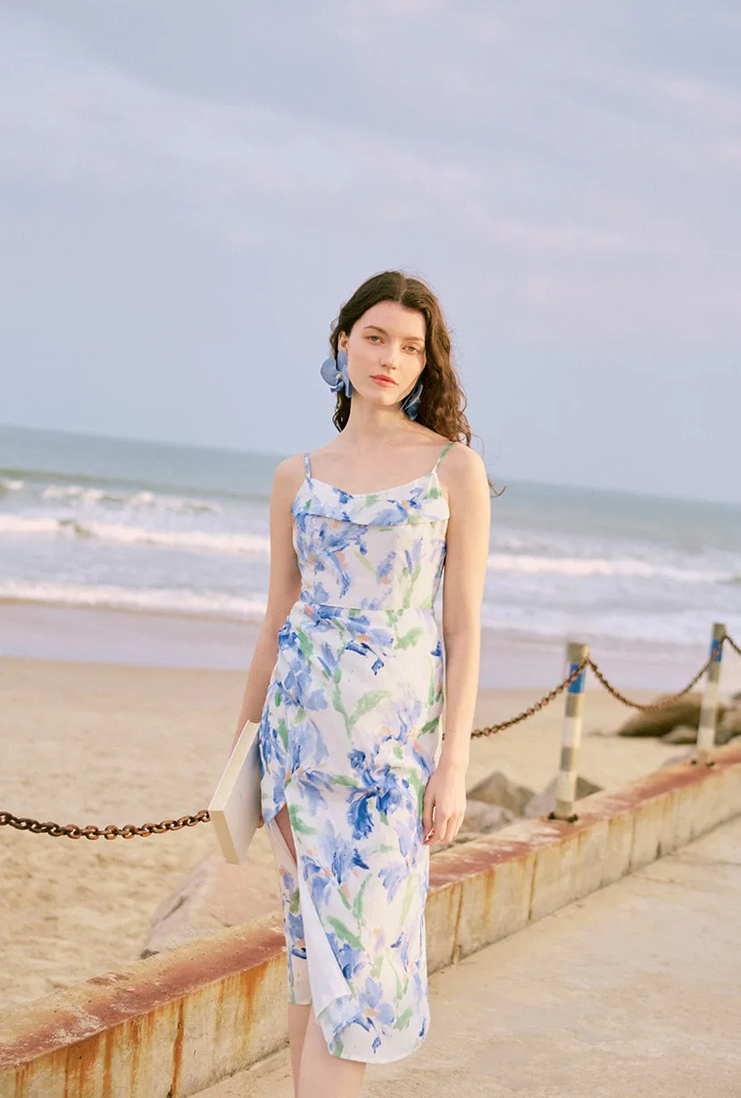 EcoCertifiedTextile Comfort Fit Marion Dress - Blue Floral