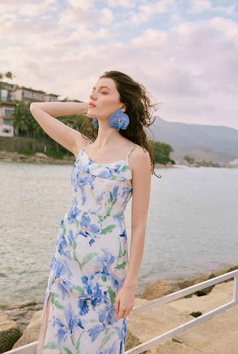 Marion Dress - Blue Floral Recycled Polyester