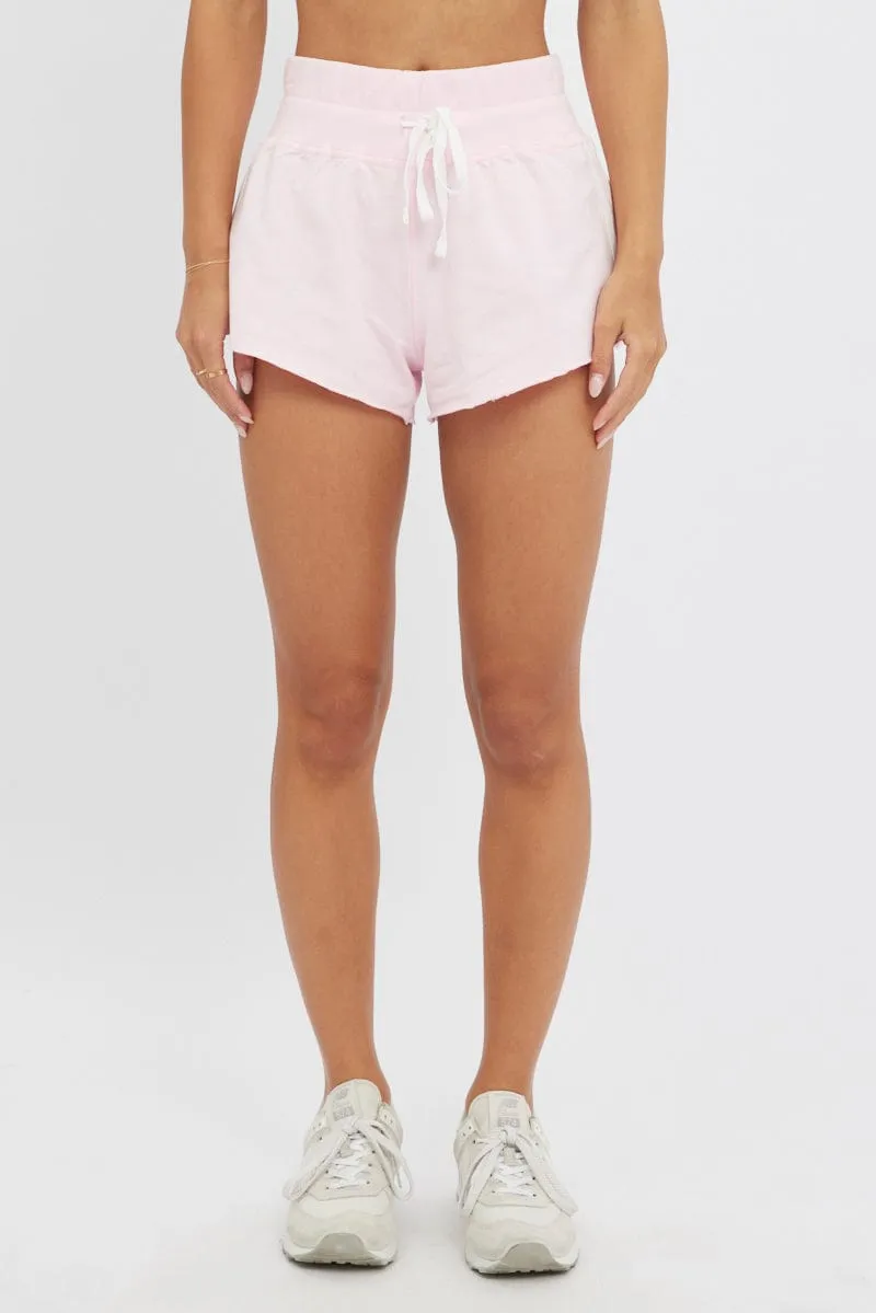 Pink Track Shorts Low Rise Preppy look