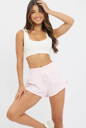 boots Pink Track Shorts Low Rise
