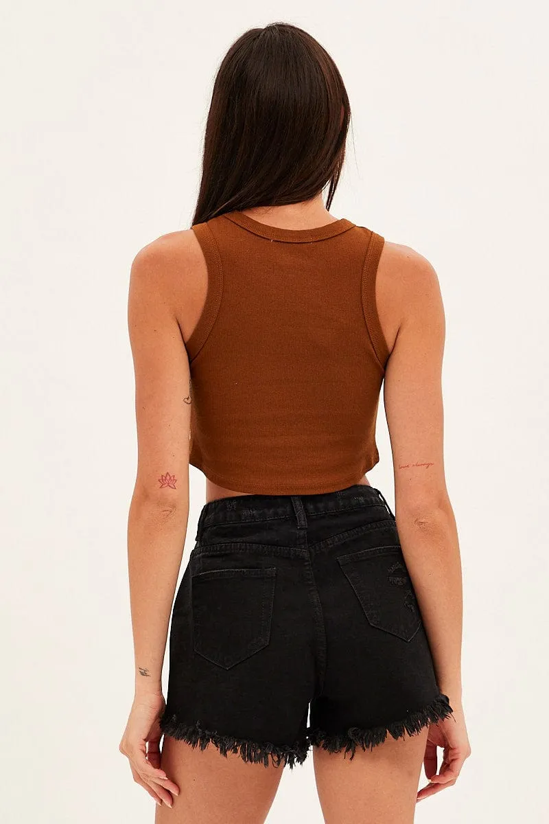 Trendy Fit vacation look Black Denim Shorts High Rise Distressed Relaxed