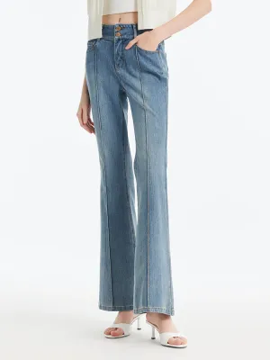 Outfit Plan Back-Slit Denim Flared Women Jeans