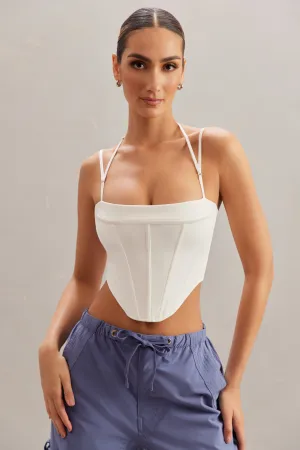 Square Neck Corset Top in Ivory StainReleaseCoating