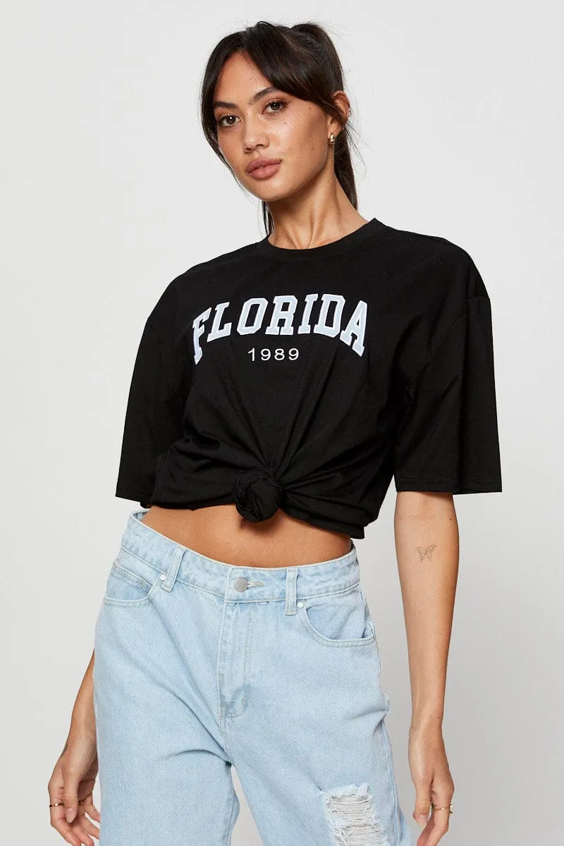 Airflow Mesh Panels Black Jersey T-Shirt Short Sleeve Embroidered