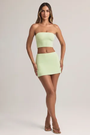 Modal Mid-Rise A-Line Mini Skirt in Sage Green Polished Fit Recycled Polyester