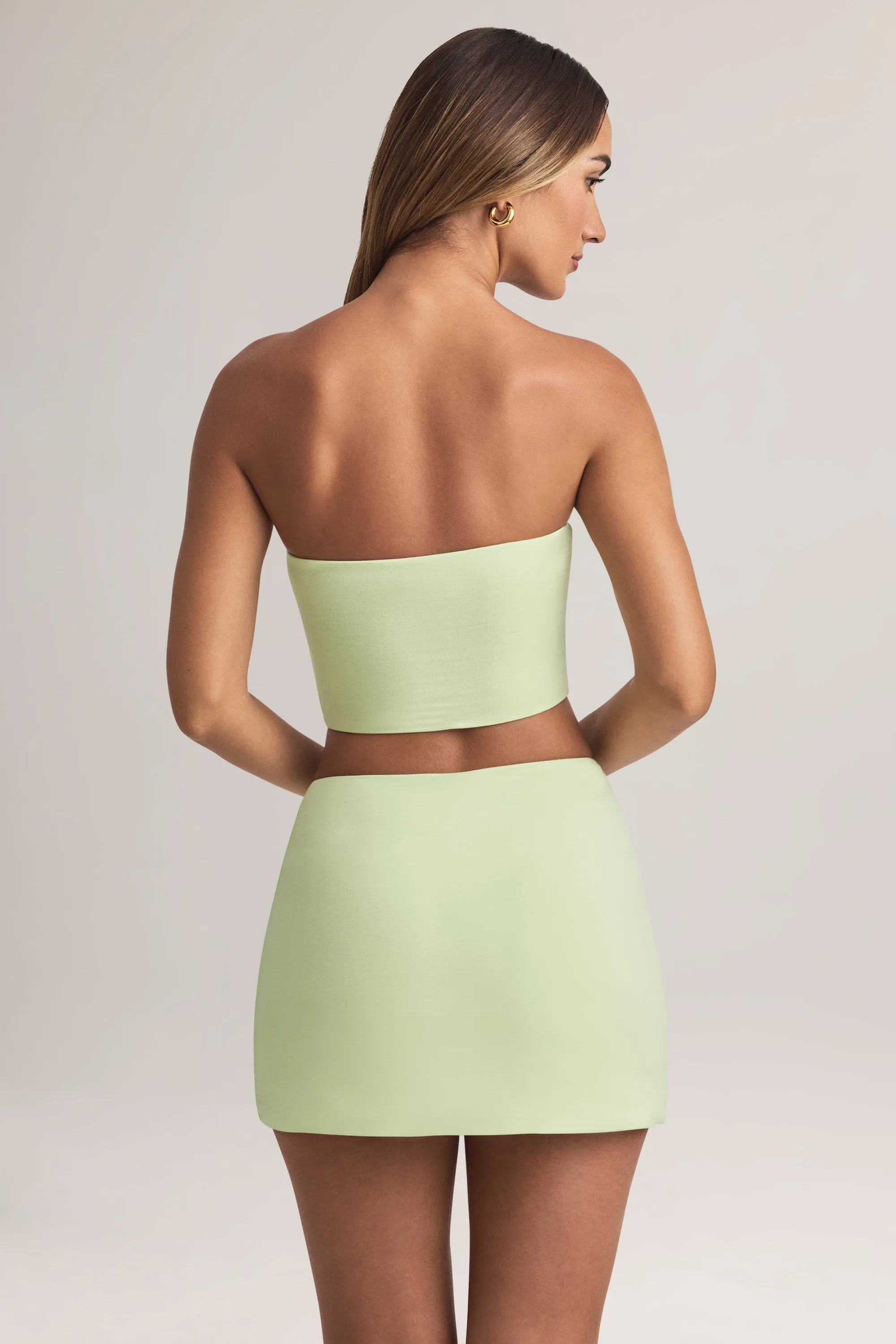 Laidback Style Simple Fashion Modal Mid-Rise A-Line Mini Skirt in Sage Green