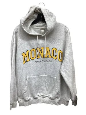 DurableReinforcedElbow Simple Layering Sweatshirt Hoodie By H&m In Grey & Yellow, Size: L