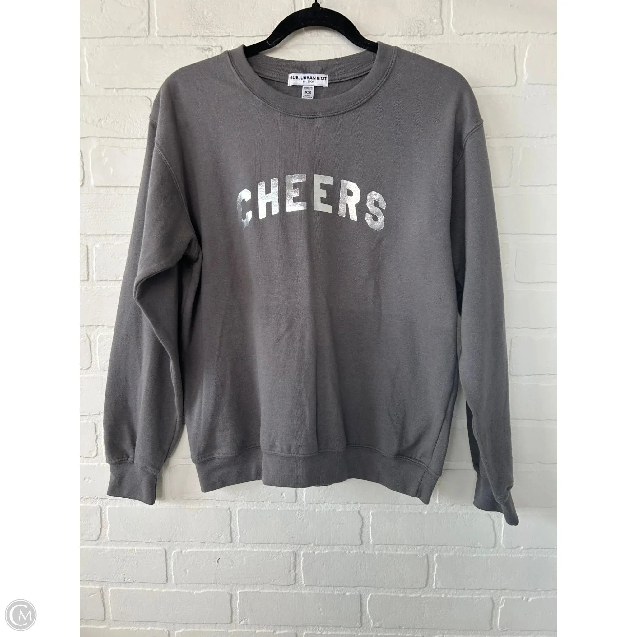 Sweatshirt Crewneck By Cmb In Grey, Size: Xs Athleisure Cool EcoFriendly Textiles