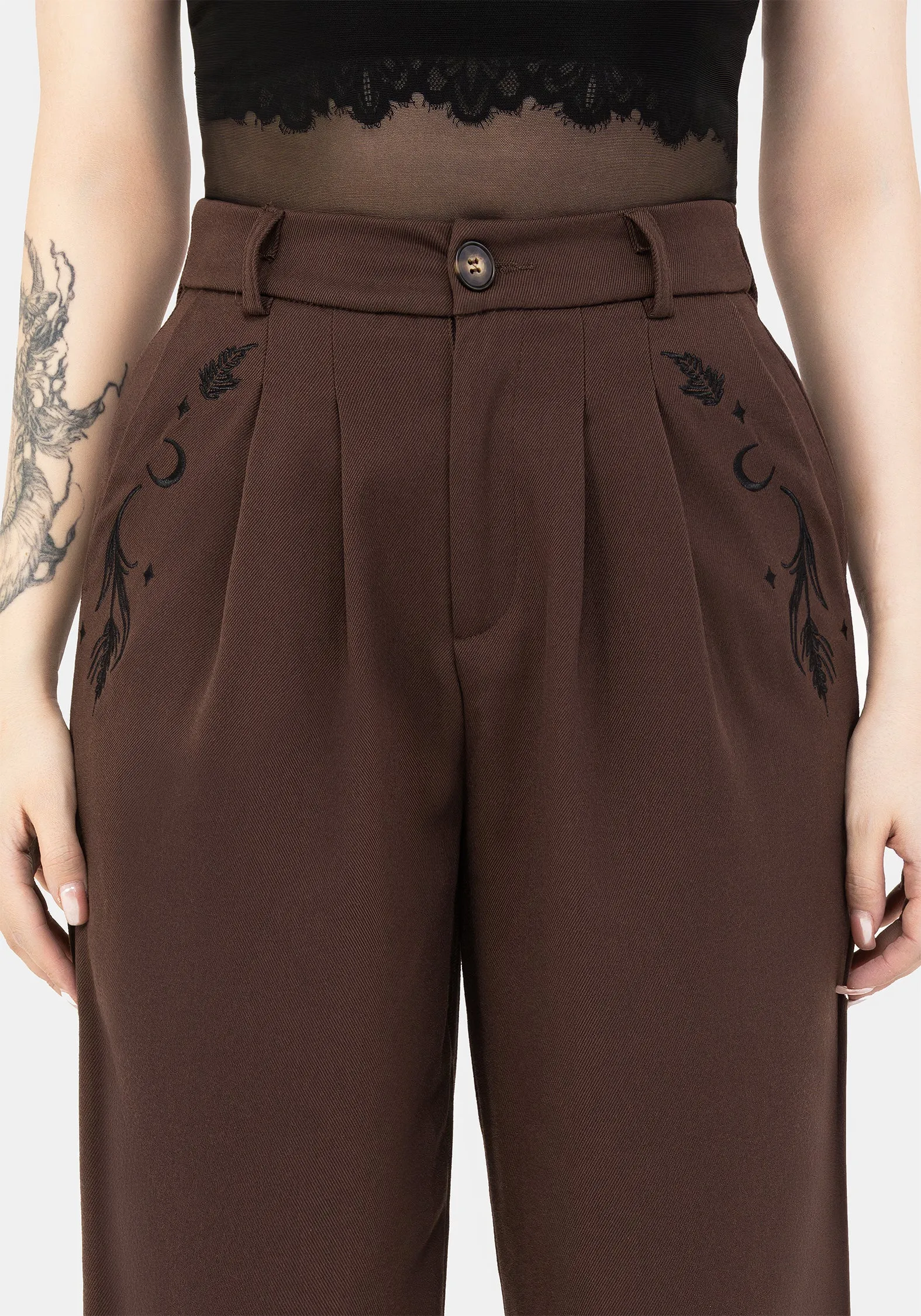 Dianne Embroidered Balloon Trousers Anti Pilling Finish