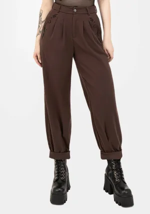 Dianne Embroidered Balloon Trousers Travel Friendly DoubleLayeredHem
