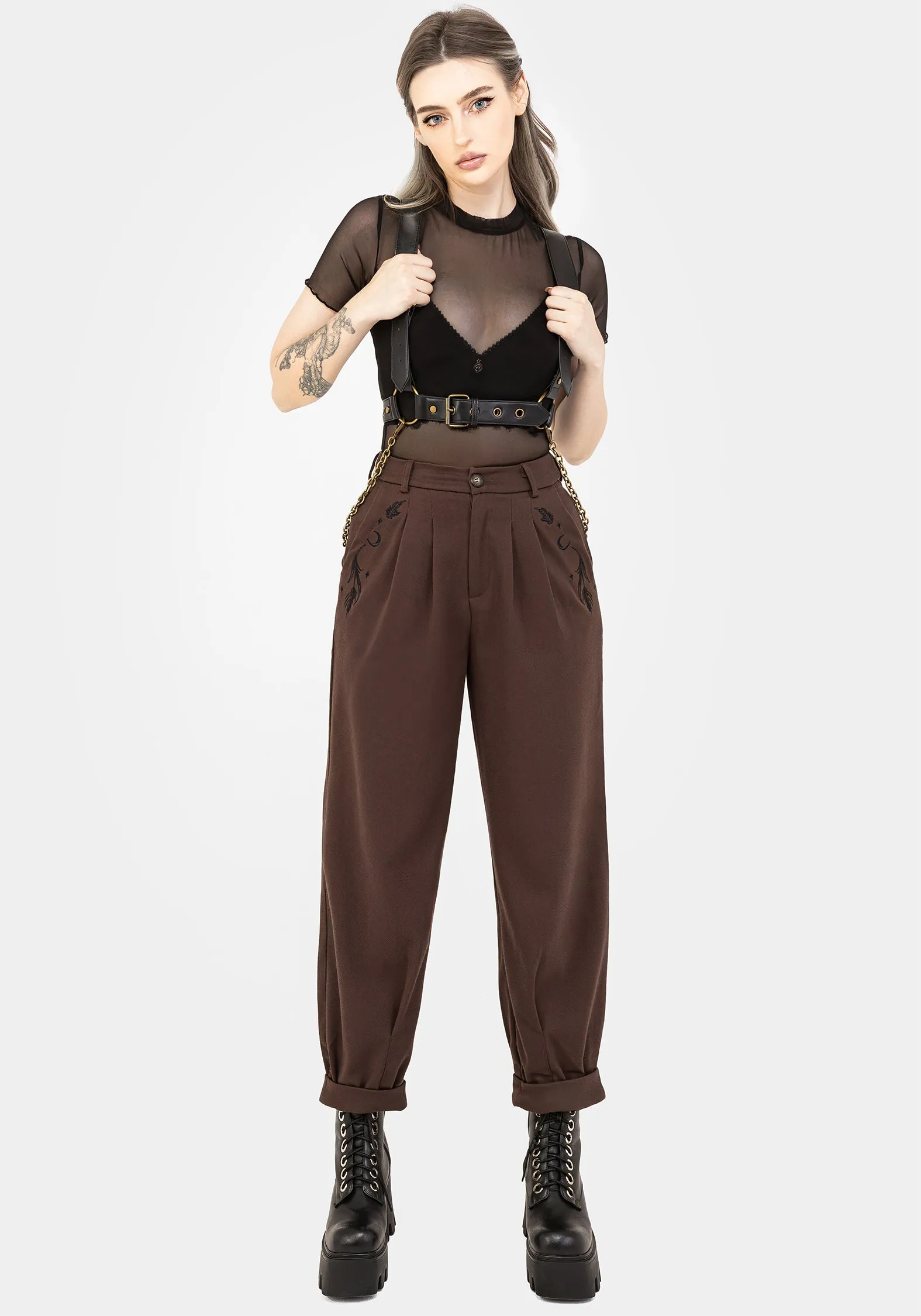 Dianne Embroidered Balloon Trousers Perfect Fit Wear TaglessDesign