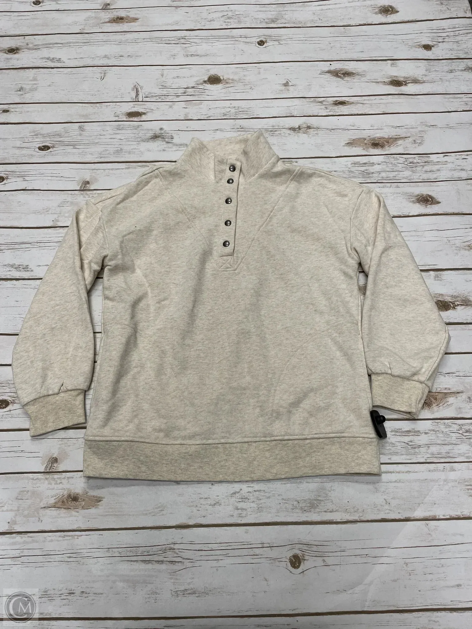 FadeResistantColors Seamless construction Sweatshirt Collar By Time And Tru In Cream, Size: M