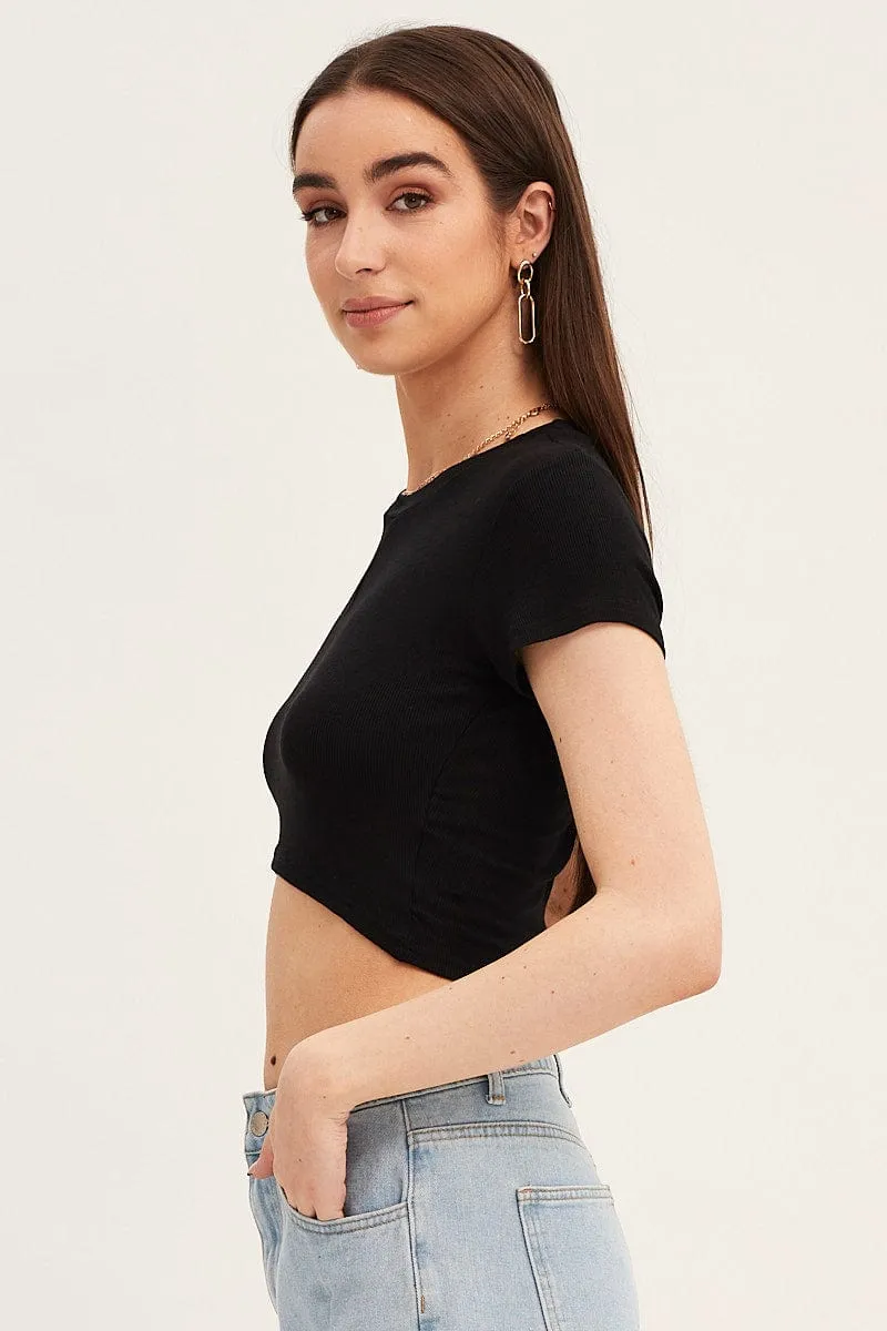 Black T Shirt Short Sleeve Crew Neck Fearless Mode