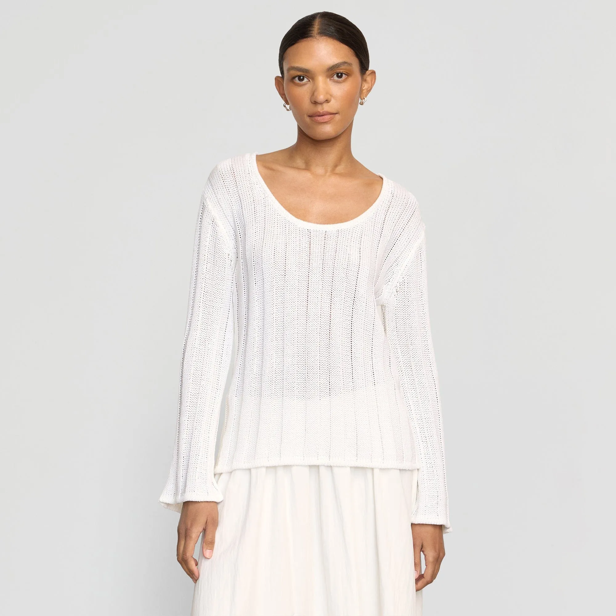 Seasonal Wear Leah Ribbed Scoop-Neck Sweater