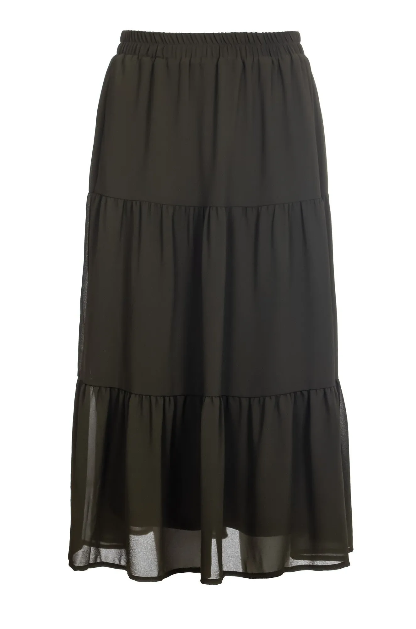 Fit Choice Lined plain Chiffon Skirt | OLIVE | 8543A1