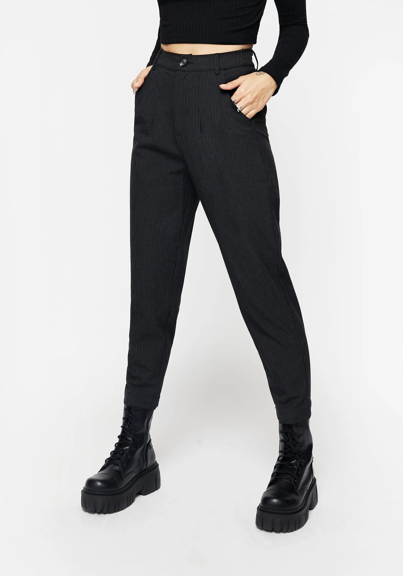 Merci High Waist Tapered Trouser Smooth zipper closure Core Utility