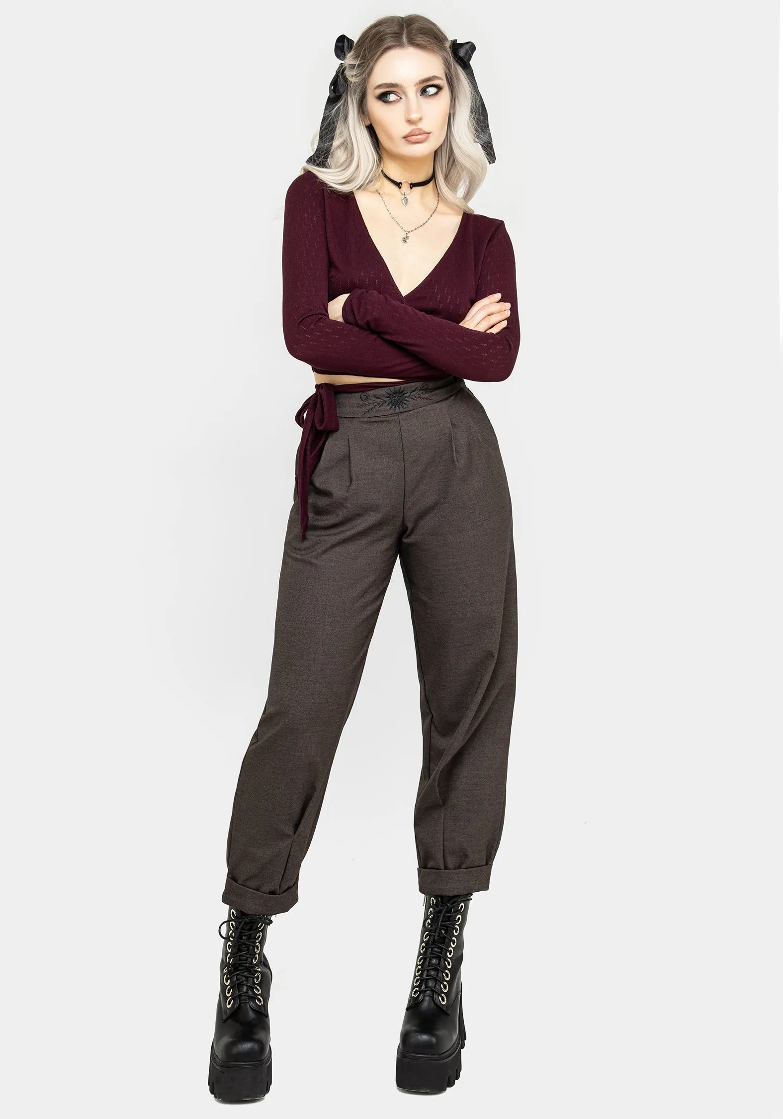 Chilly Day Wear Mystic Embroidered Balloon Trousers