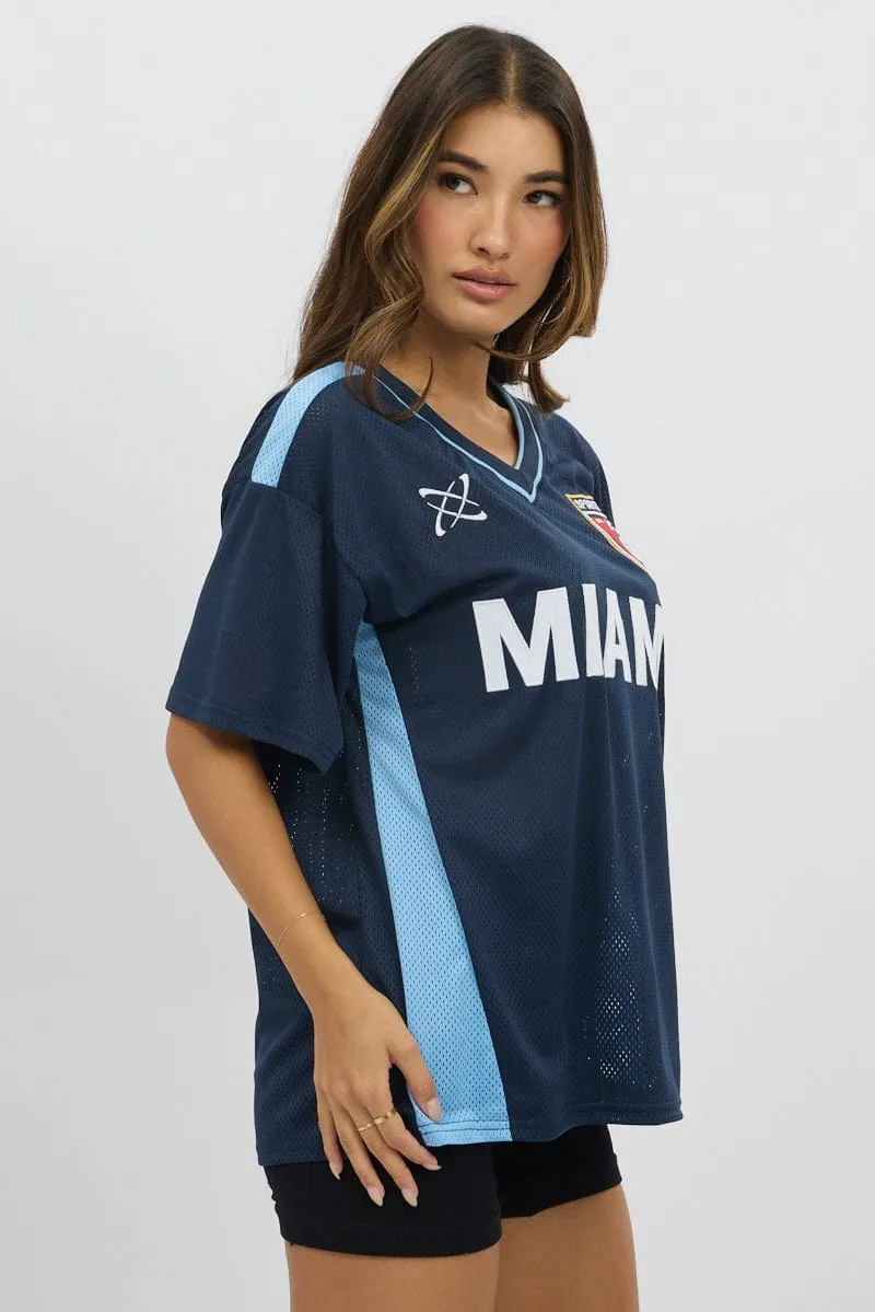 Blue Sport Tee Short Sleeve Pocket Reinforcement