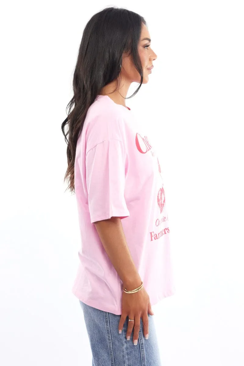 Pink Graphic Tee Short Sleeve Athletic and Cool