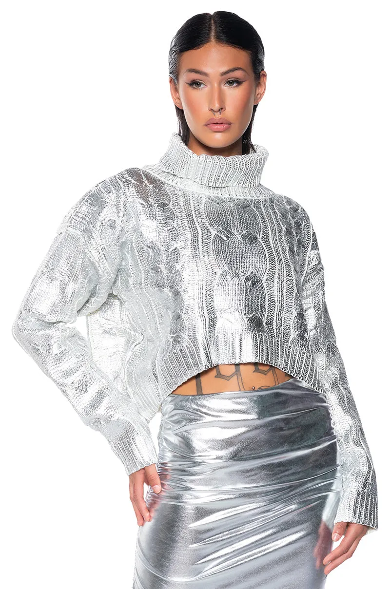 ESME SILVER METALLIC SWEATER product casual elegance factor product festival wear fun