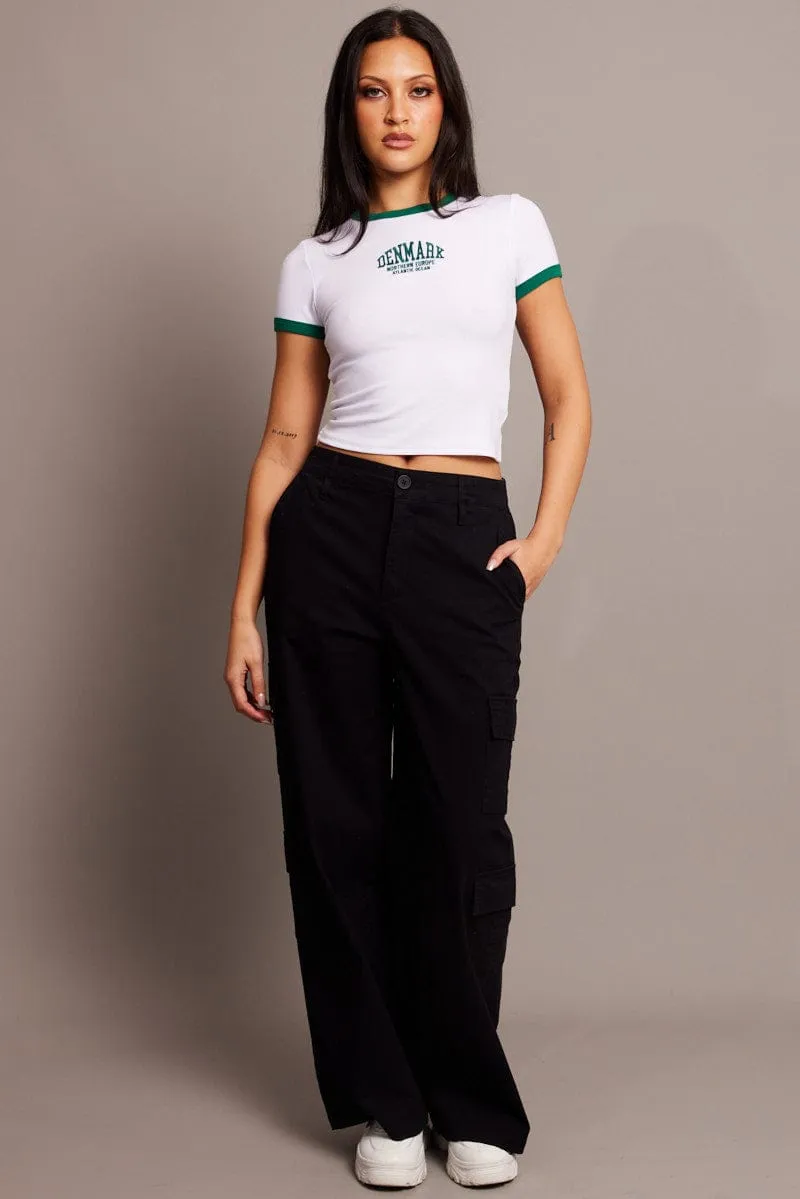 Urban Streetwear Sleek Layer White Graphic Tee Short Sleeve