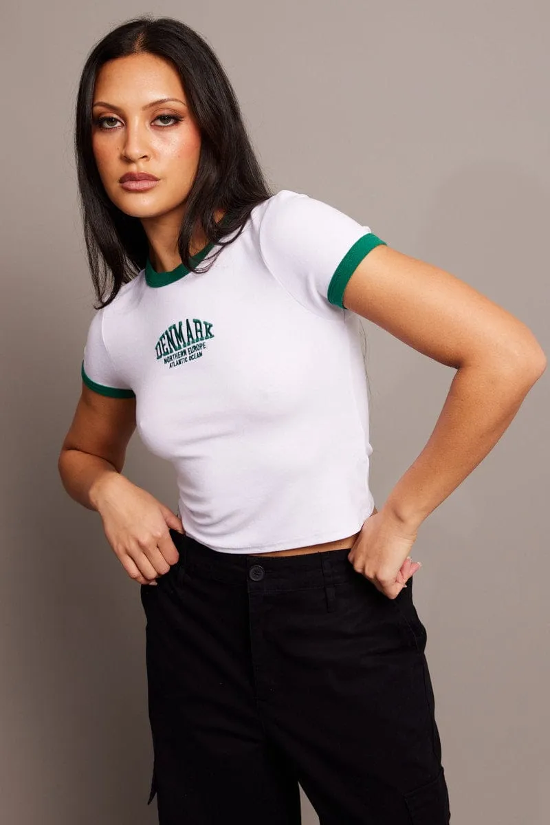 White Graphic Tee Short Sleeve anniversary Ultra Soft Texture