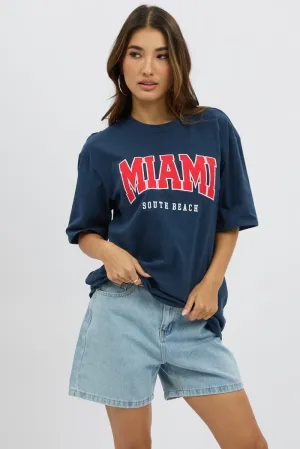 Essential Wear Blue Graphic Tee Short Sleeve