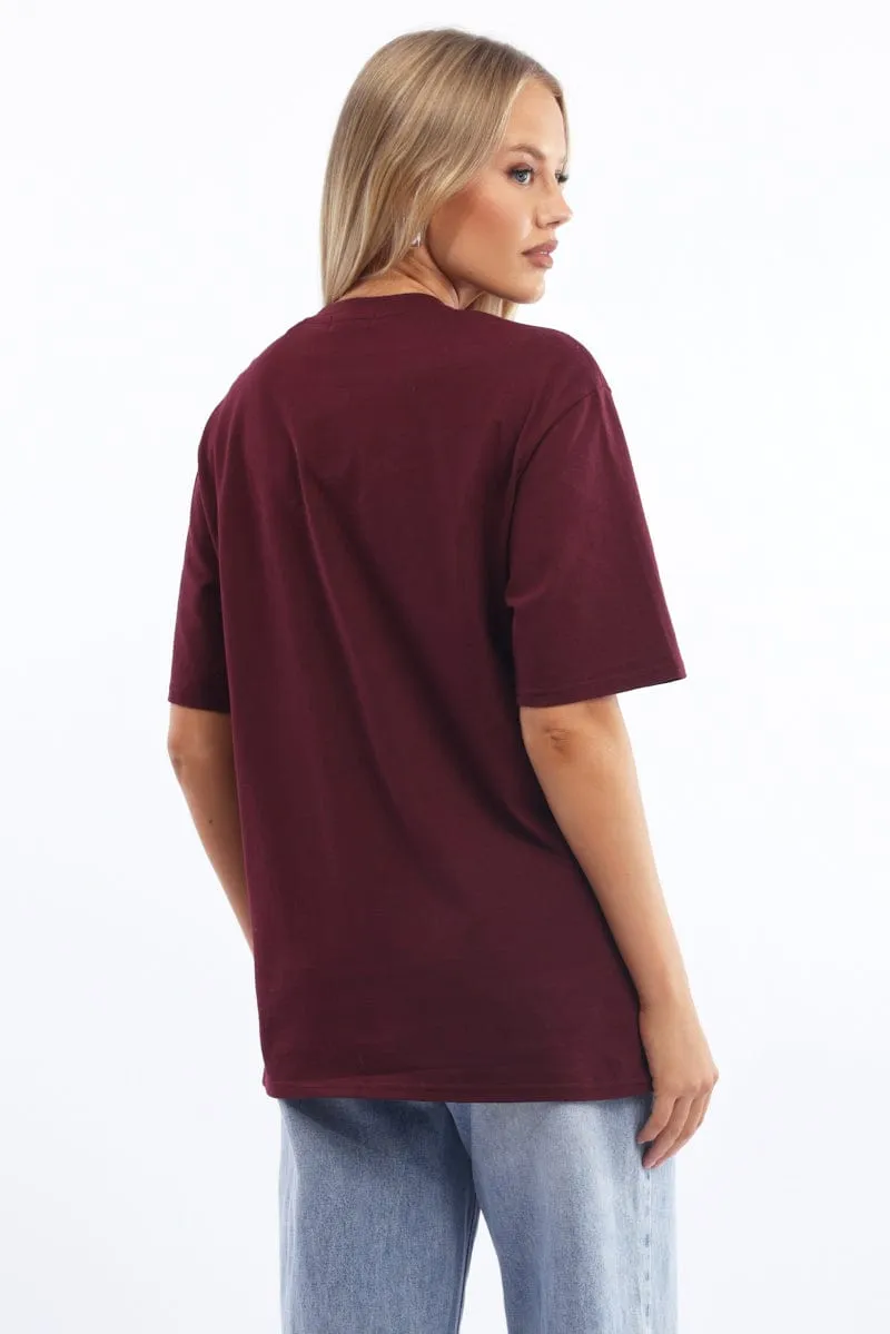 Red Graphic Tee Short Sleeve Slim Fit Cut