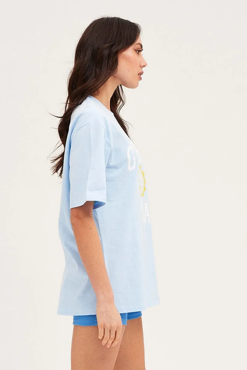 Blue Short Sleeve Graphic Tee AllDay Comfort