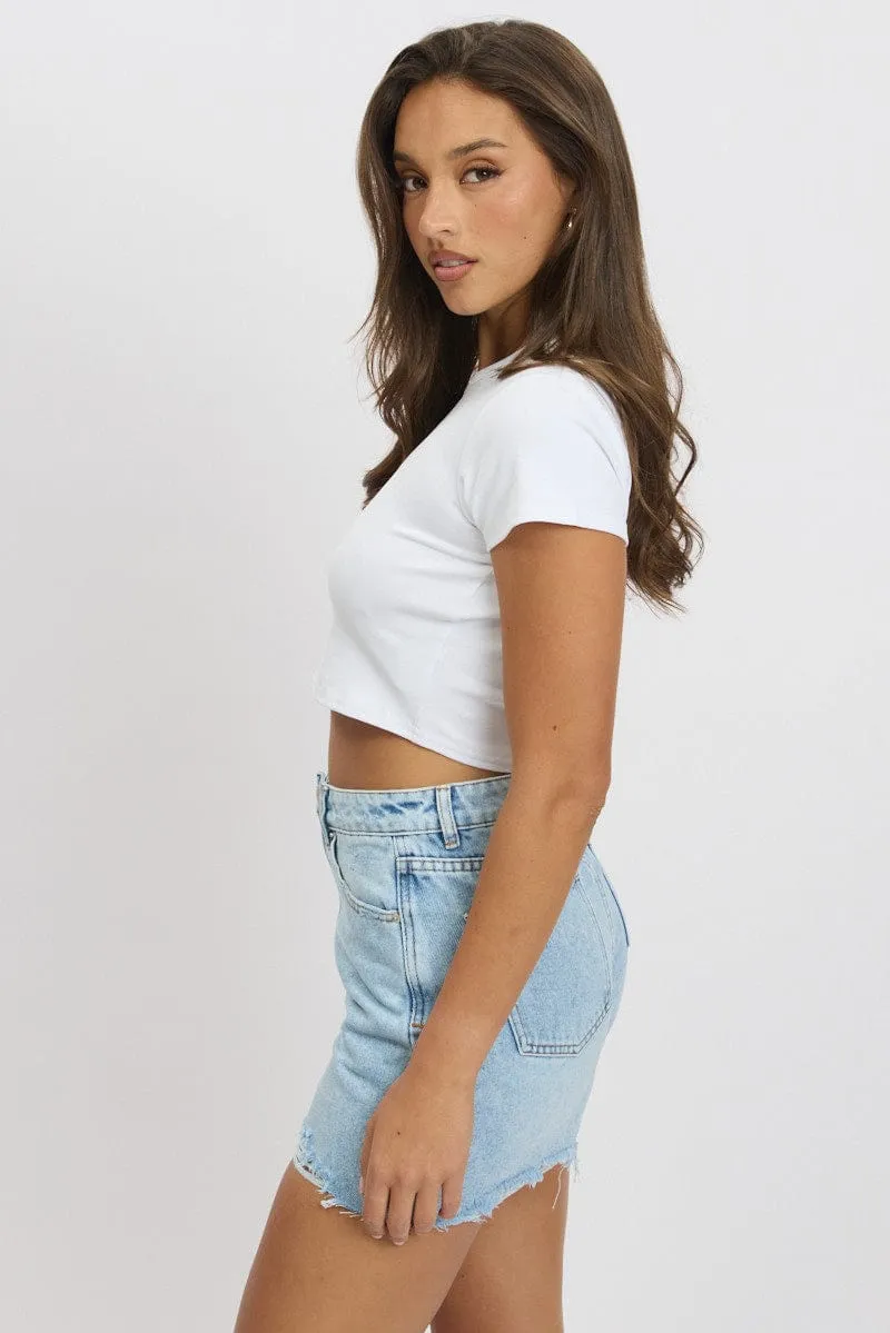 White Graphic Tee Short Sleeve Classic Cut