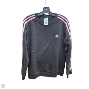 Ergonomic Cut Icon Glow Athletic Sweatshirt Crewneck By Adidas In Black & Pink, Size: L