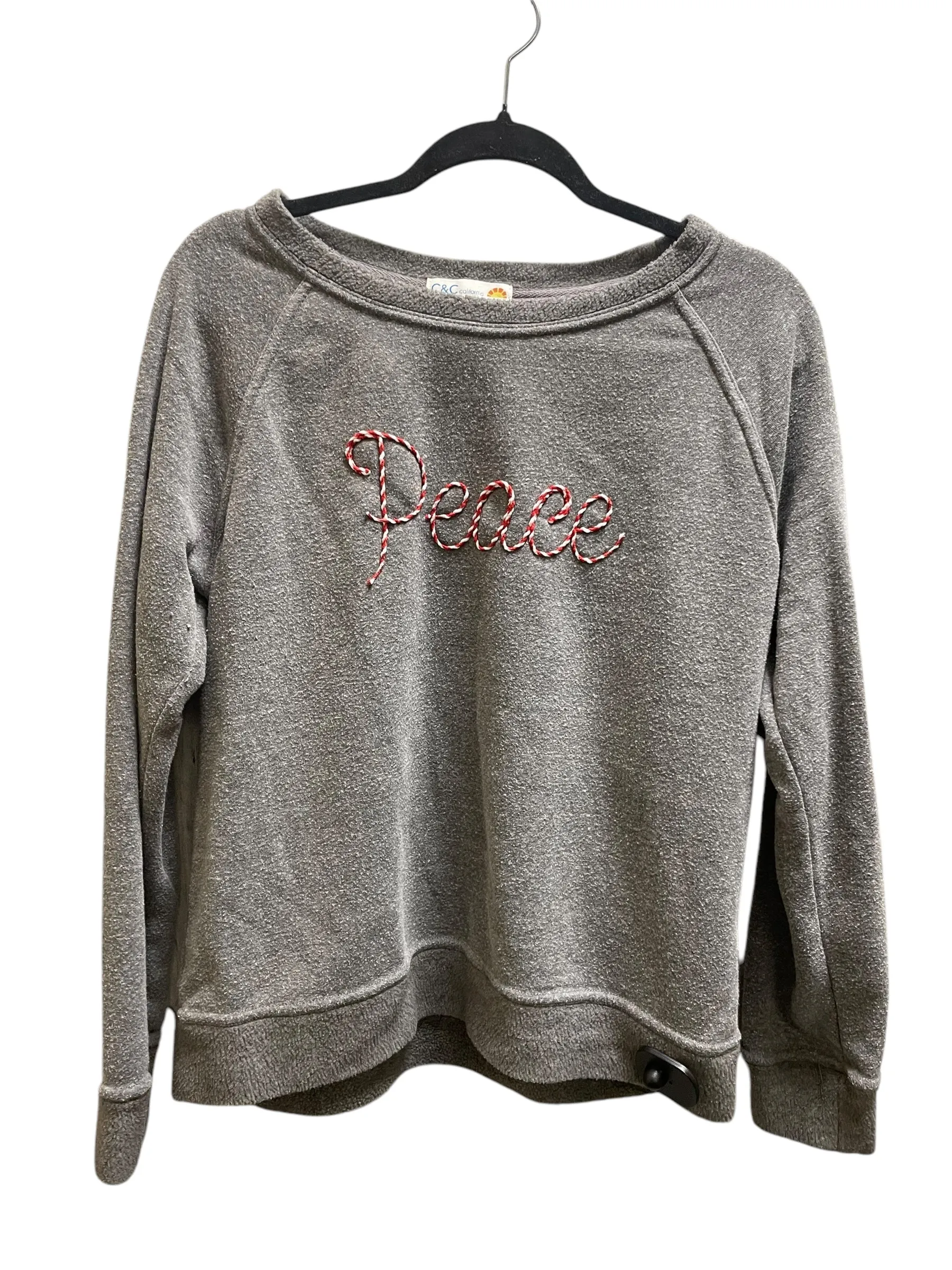 Jewel tone Casual Trend Sweatshirt Crewneck By C And C In Grey, Size: M