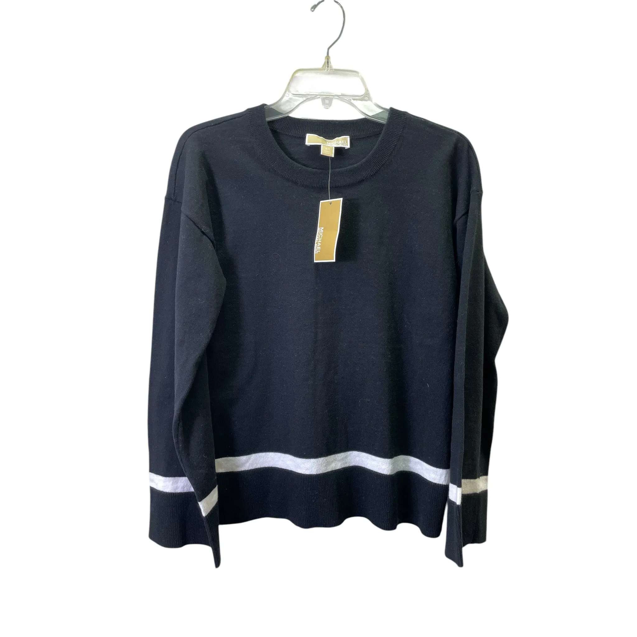 Street Style Sweatshirt Collar By Michael By Michael Kors In Black & White, Size:S