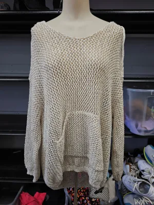 AdaptiveFit Placket Closure Sweatshirt Hoodie By Vintage Havana In Cream, Size:S