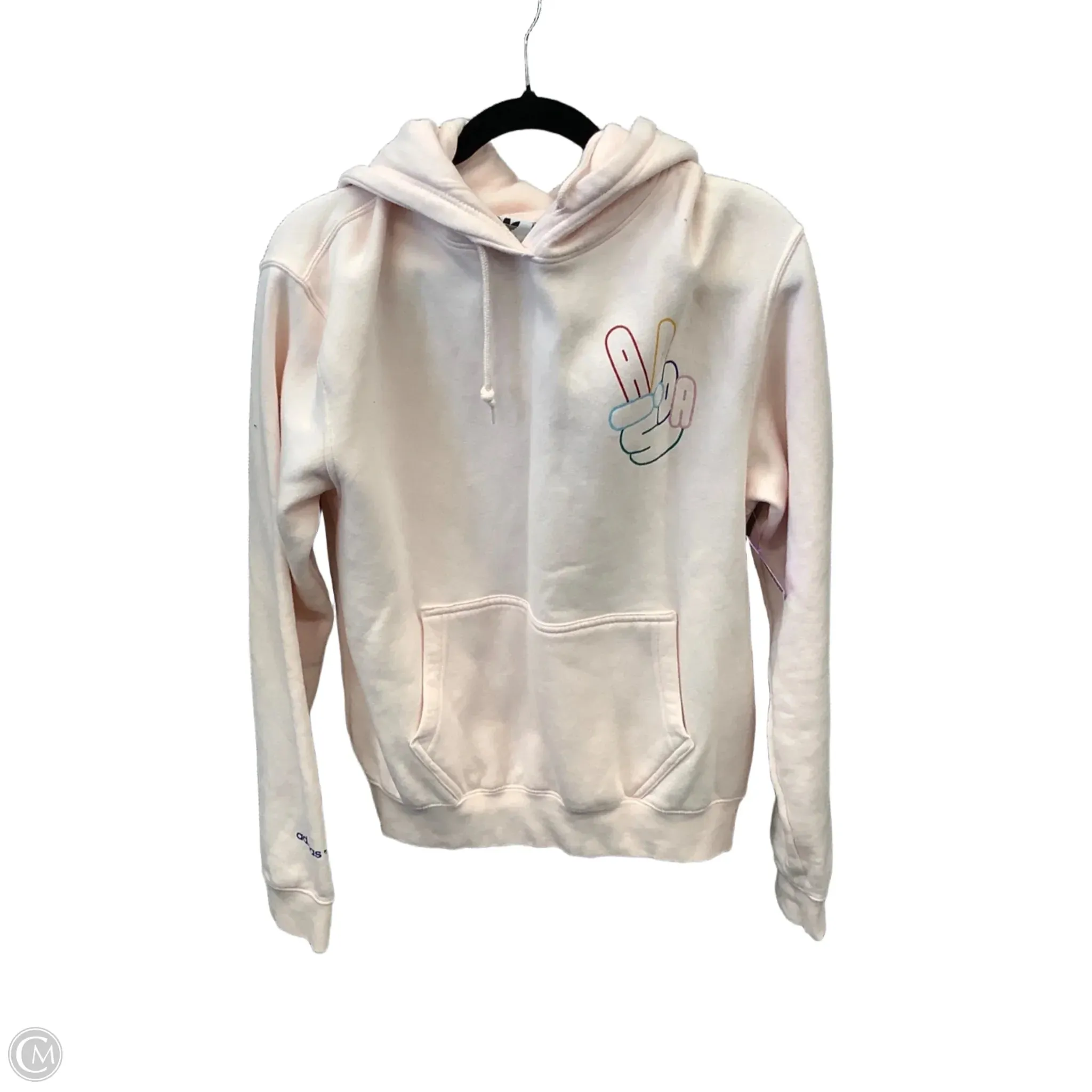 Athletic Sweatshirt Hoodie By Adidas In Pink, Size: S Mesh Glow Glam Night