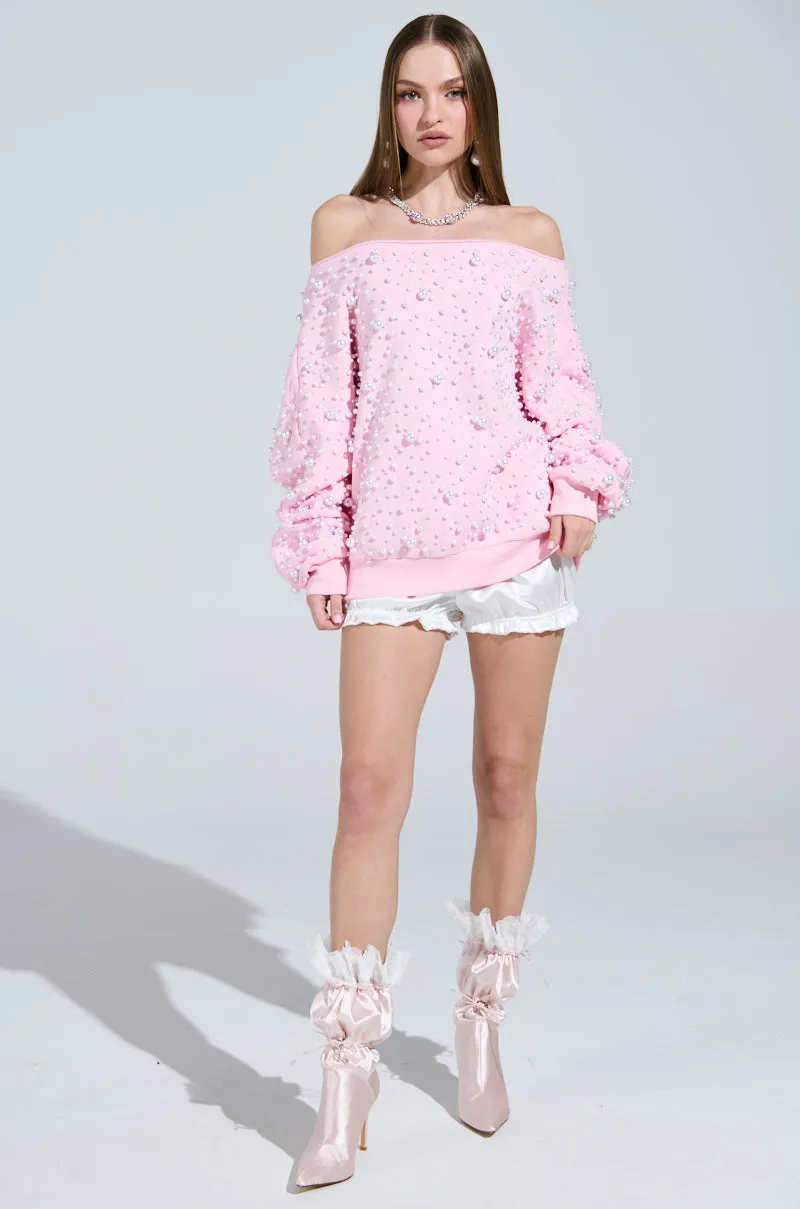 Sporty Jacket PEARL MADNESS OFF THE SHOULDER SWEATSHIRT