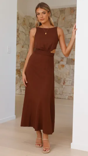 Kimberley Maxi Dress - Chocolate Elegant formal maxi Happy Vibe