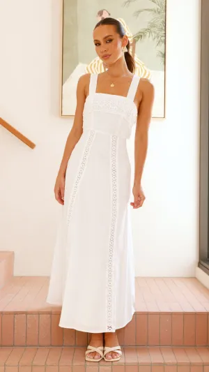 Takala Maxi Dress - Off White Heart Glow