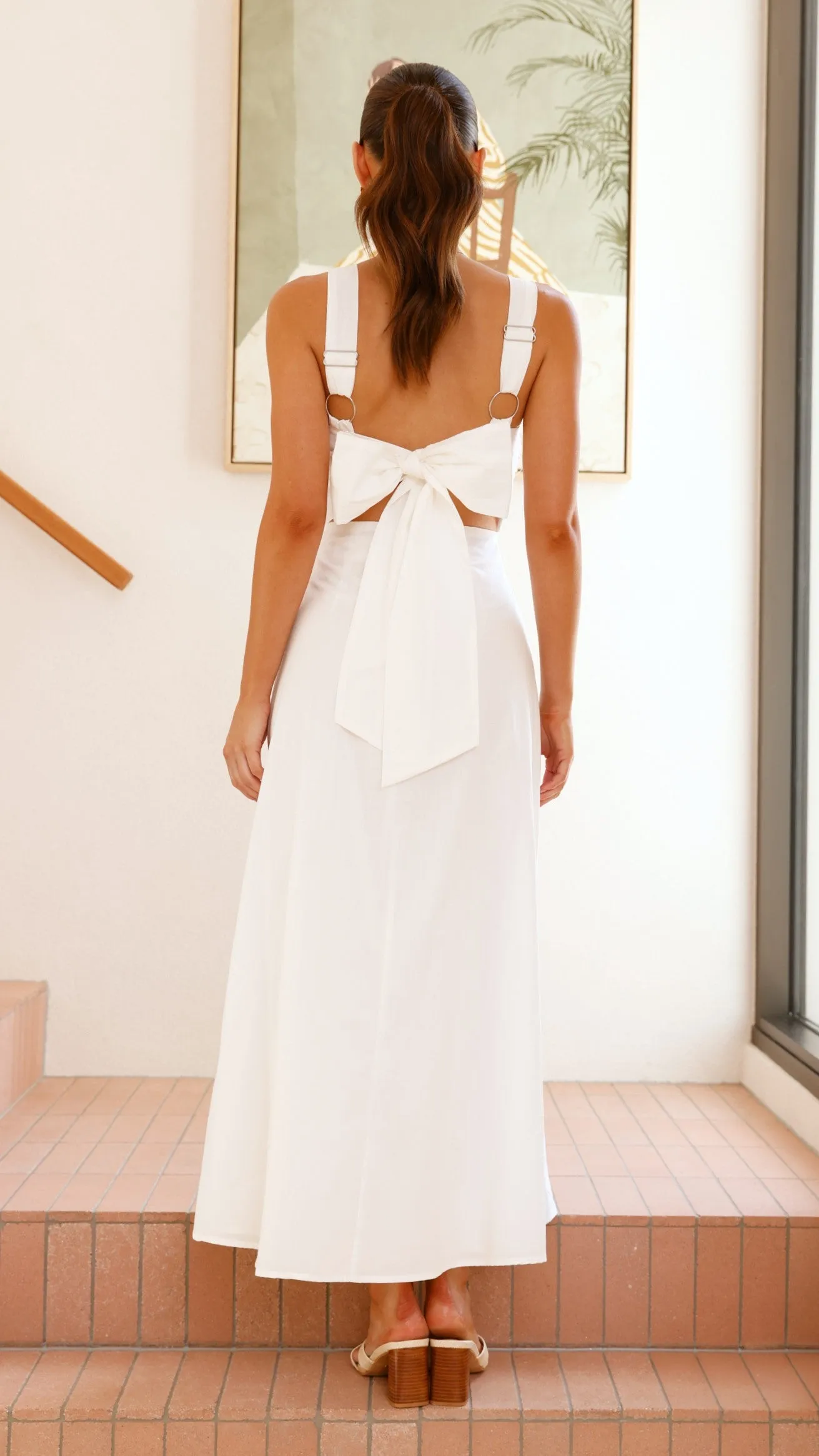 Takala Maxi Dress - Off White Sun Heat Wave Crest