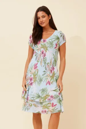 All Season Wear Harbor Walk ELECTRA TROPICAL PRINT DRESS
