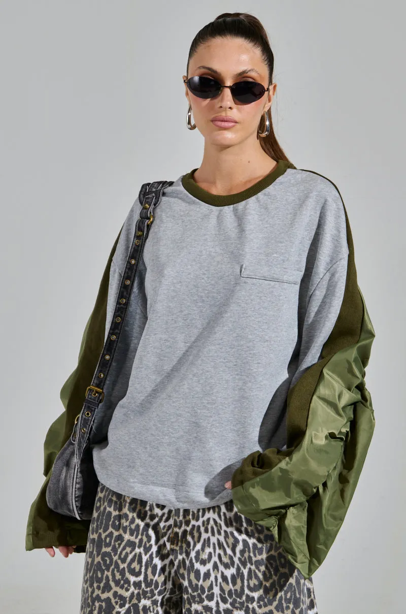 UNTOUCHABLE LONG SLEEVE CREW NECK SWEATSHIRT product exchange policy Outdoor Style