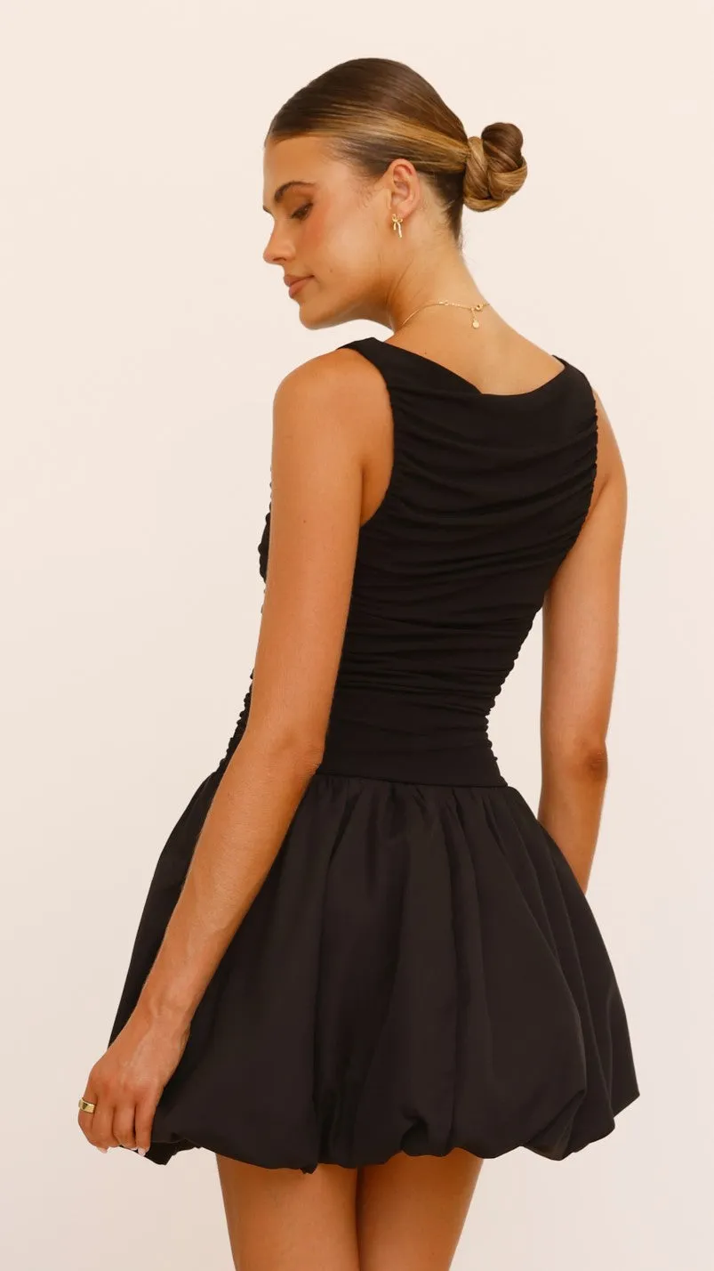 Meera Boat Neck Mini Dress - Black Simple Vibe Thermal Insulation Layer