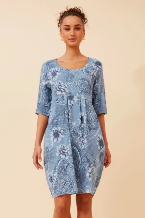Professional Style Conscious Fit PISA PAISLEY PRINT LINEN DRESS