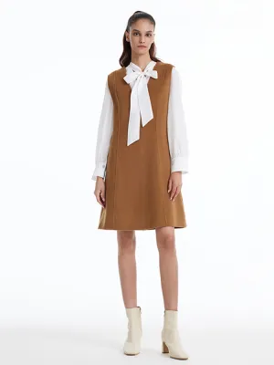 Sassy Pop Loud Edge Brown Wool Tank Mini Dress