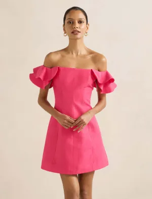 Lightweight and airy mini Kenzie Petite Off Shoulder Ruffle Mini Dress